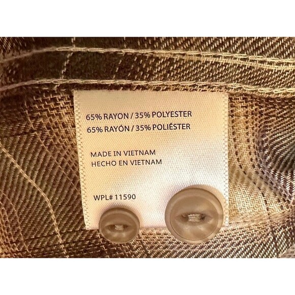Weatherproof Vintage Men's LUXE FLANNEL Plaid Button Down Shirt Size XL Shitake - Picture 8 of 10